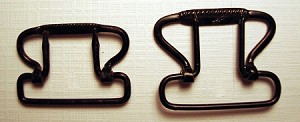Antique Black Japanned Suspender Buckles 